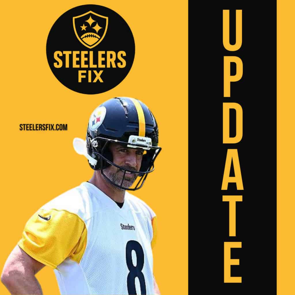 Aaron Rodgers Just Wants to Be One of the Guys — And He’s Proving It in Pittsburgh 1 Aaron Rodgers sitting with Steelers teammates at training camp, blending in during team downtime