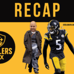 Graphic representing the Steelers’ GM Omar Khan contract extension and the blockbuster trade acquiring Jalen Ramsey and Jonnu Smith.